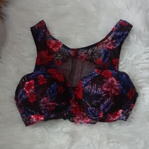 PINK VS Purple Tropical Lace Bralette Size Small